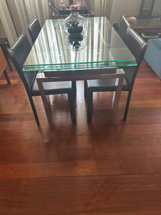 Mesa de cristal extensible
