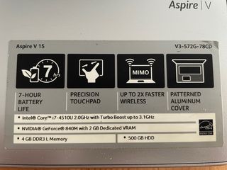 Portátil Acer Aspire V15 i7