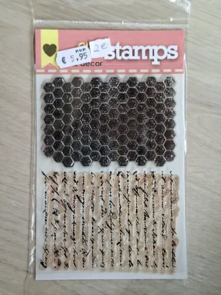 Sellos de silicona hexagonales y escritura