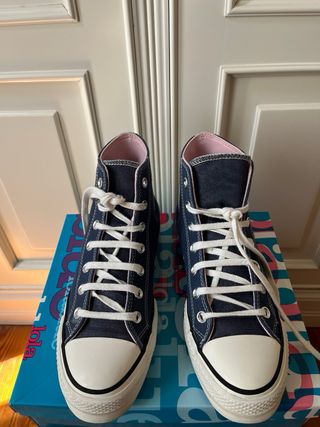 Converse All Star plataforma azul/rosa