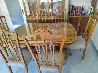Mesa Comedor antigua Luis XV Extensible