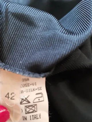 Abito lungo nero misto seta e pizzo