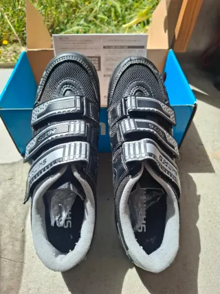 Zapatillas Ciclismo Negro y Plata