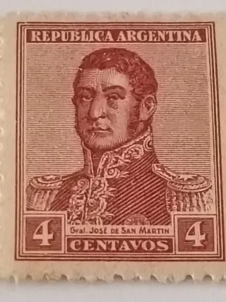 Sello Argentina Gral. José de San Martín 4 Centavo
