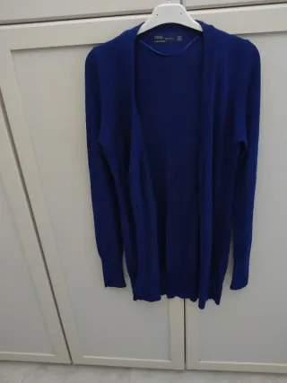 Cardigan Zara Donna Blu Taglia S
