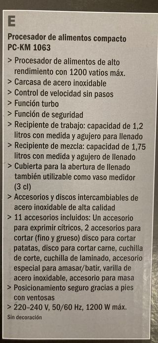 Robot Cocina ProfiCook PC-KM 1063