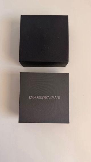 Pulsera Doble Cuero Negro Emporio Armani