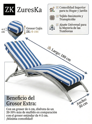 Pack 2 Cojines Tumbona 180x50x6