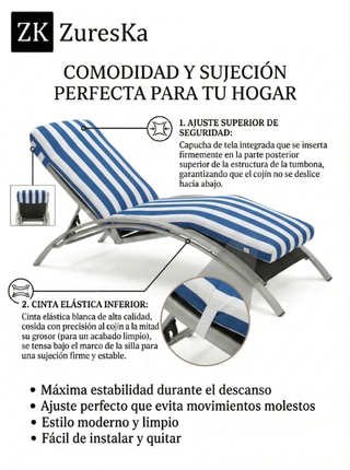 Pack 2 Cojines Tumbona 180x50x6