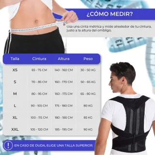 Corrector Postura Espalda Tallas S-XL