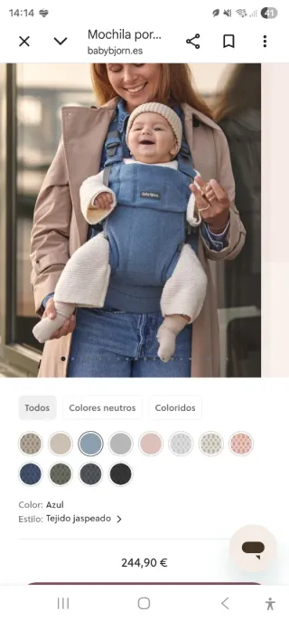 Mochila Porta Bebé BabyBjörn One Vaquero