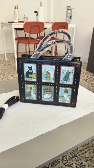 Bolso Tote Negro Gatos Tarot