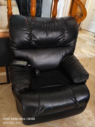 Sillón Relax Negro Cuero