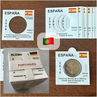 Adhesivos para las monedas con datos en portugués