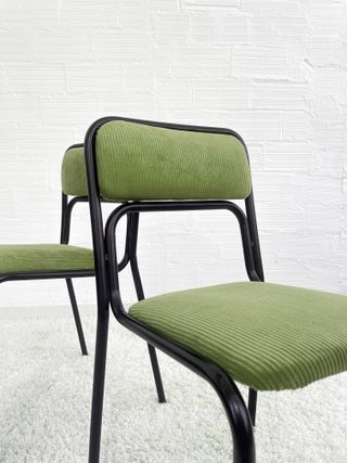 SILLAS BAUHAUS CORDUROY VERDE KAKI. ITALY 70s