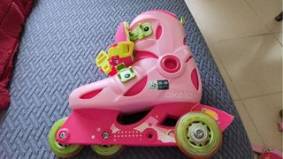 Patines niña rosas con protecciones