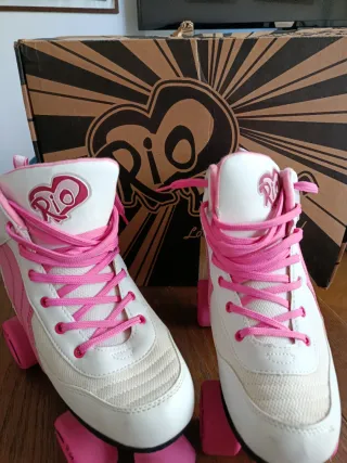 Patines Río Roller 4 ruedas blancos y rosas 39.5