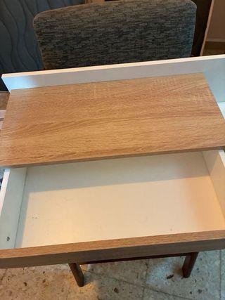 Mueble recibidor moderno blanco y madera