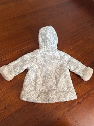 Giubbotto e fascetta neonata bianco e grigio