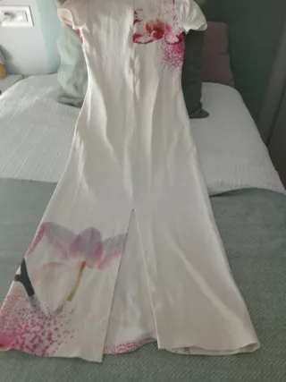 Vestido Desigual floral blanco y rosa