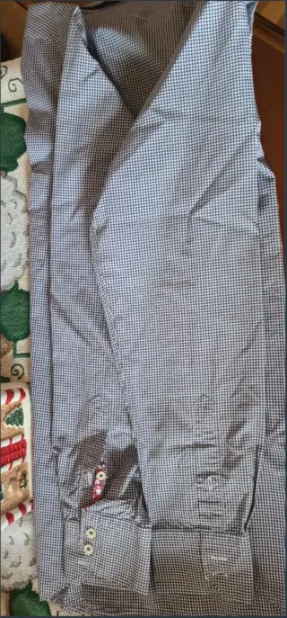 Camisa Massimo Dutti cuadros azul y negro