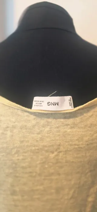 Camiseta tirantes amarilla de lino - ZARA