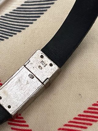 Pulsera de cuero y acero para hombre de Emporio Ar