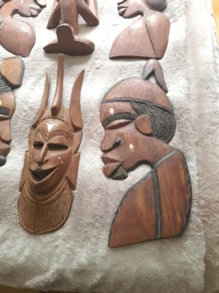 Máscaras Africanas de Madera Tallada (Set 5)