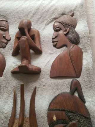 Máscaras Africanas de Madera Tallada (Set 5)