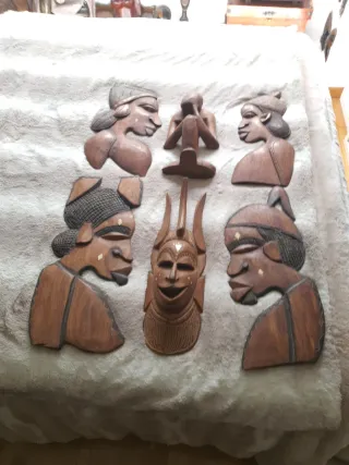 Máscaras Africanas de Madera Tallada (Set 5)