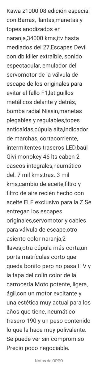 Kawasaki Z1000 2008 Edición Especial