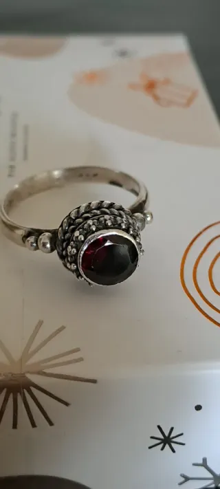 Anello Argento 925 con Granato Rosso