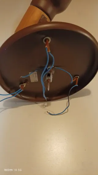 Candeeiro Teto/Parede Metal e Madeira Castanho