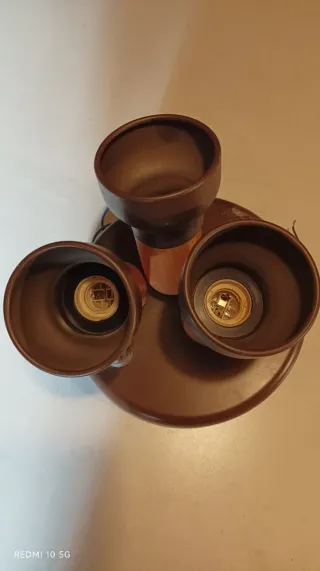 Candeeiro Teto/Parede Metal e Madeira Castanho