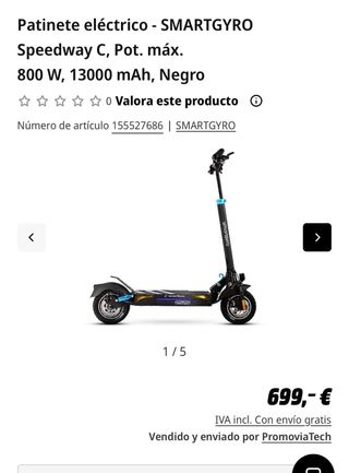 Patinete Eléctrico SMARTGYRO Speedway C Negro