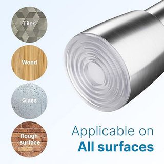 iDesign Barra per tende doccia, supporto per tende da bagno in acciaio, argento opaco