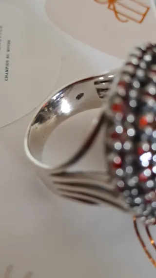 Anello Argento con Quarzi Rossi
