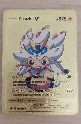 Cartas Pokémon Doradas Charizard VMAX y Pikachu V