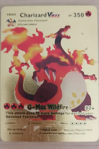 Cartas Pokémon Doradas Charizard VMAX y Pikachu V