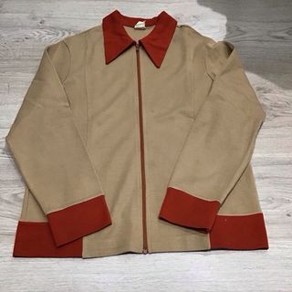 Chaqueta vintage beige y naranja Talla L