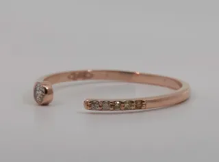 Anillo Oro Rosa Diamantes Fancy Certificado