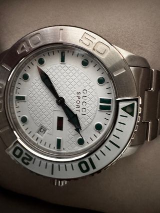 Reloj Gucci Sport Plata/Blanco Nuevo.