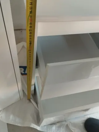 Mueble baño, lavabo y columna lacado en blanco bri