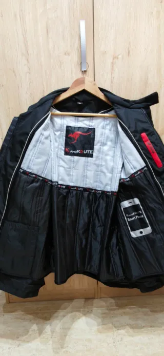Chaqueta de Moto Negra y Gris