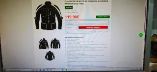 Chaqueta de Moto Negra y Gris