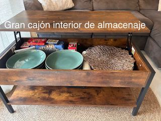 Mesa de salón elevable con cajón