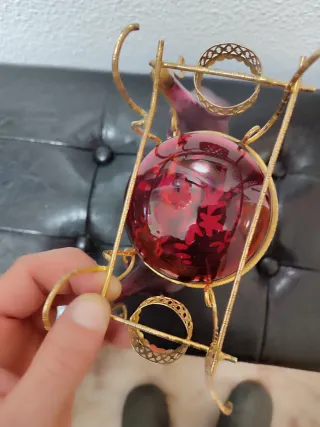 Tocador artesanal cristal rosado siglo XXI