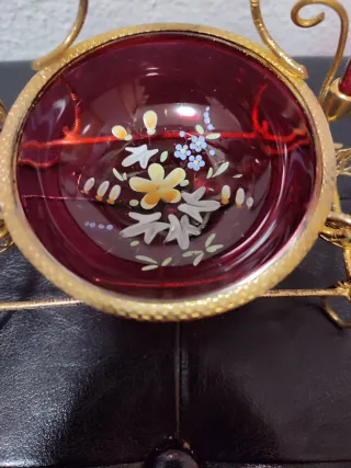 Tocador artesanal cristal rosado siglo XXI