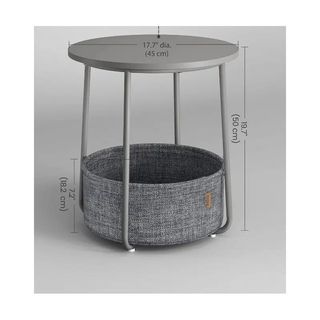 VASAGLE Mesa Auxiliar Mesa Lateral Redonda