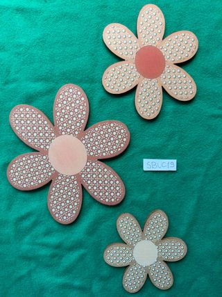 Set 3 Fiori Decorativi Legno 10-20cm